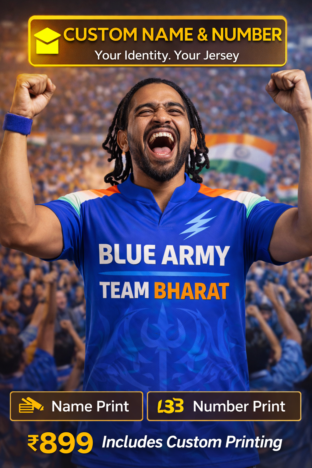 Blue Army – Fan Jersey (Custom: Your Name & Number)